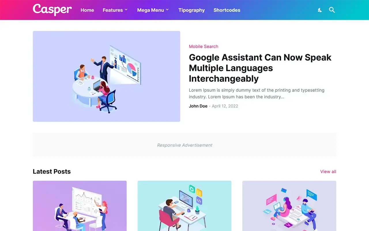 Casper blogger template